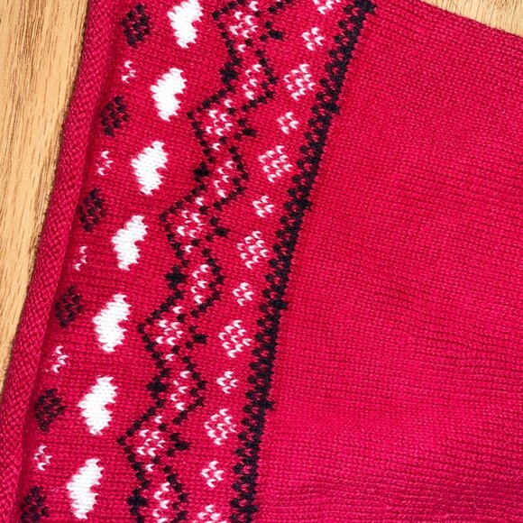 Toddler Blueberi Boulevard Red Dress With Snowflake Pattern & Long Sleeves - Picture 2 of 5